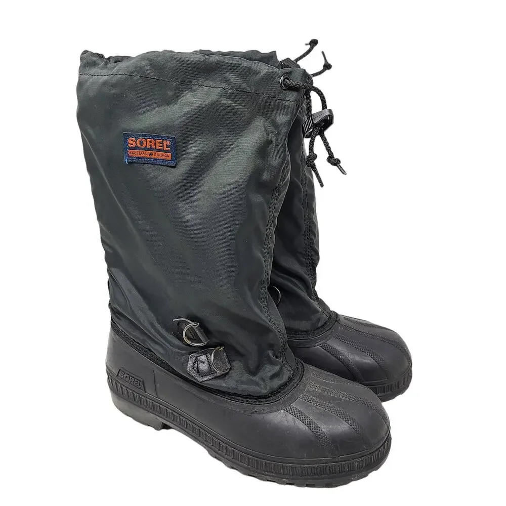 Sorel Kaufman Canada Black Snow Boots w/ Insulated Felt Liner Size 6